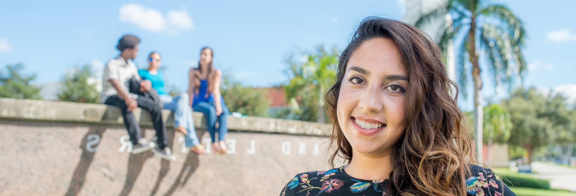 Female student smiling